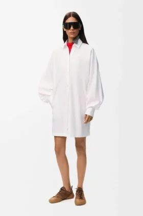 Vestido camisero de algodón
