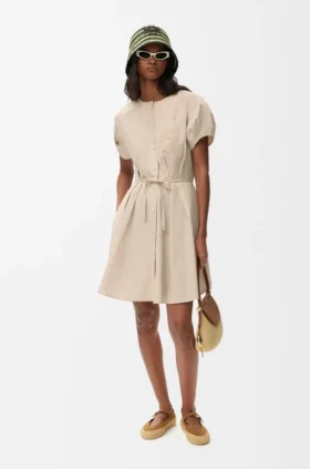 Vestido camisero de algodón