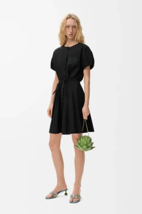 Vestido de camisa de mezcla de algodón