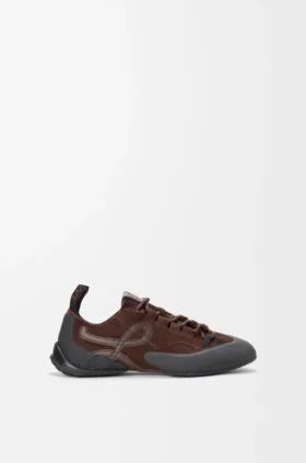 Zapatilla Grip en piel de becerro de gamuza