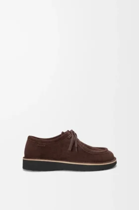 Zapatos Faro con cordones de piel de becerro de gamuza