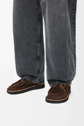 Zapatos Faro con cordones de piel de becerro de gamuza