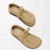 Zapatos Faro con cordones de piel de becerro de gamuza